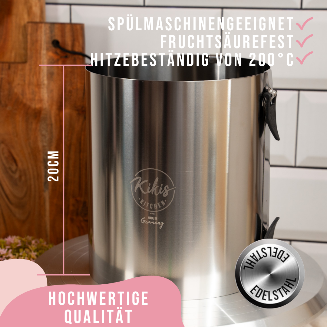 Kikis Tortenring XXL mit zwei Klemmhebel & Skala - Höhe 20cm - von Kikis Kitchen - Nur €35.90! Bestelle jetzt Kikis Kitchen