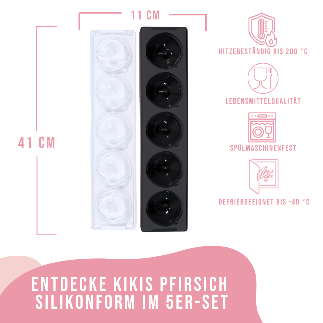 Kikis Pfirsich Silikonform 5er - von Kikis Kitchen - Nur €21.90! Bestelle jetzt Kikis Kitchen