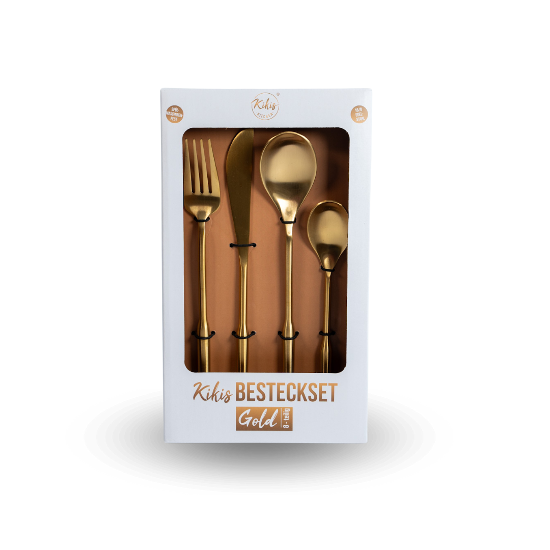 Neu: Kikis Besteckset 8 tlg - GOLD - von Kikis Kitchen - Nur €39.90! Bestelle jetzt Kikis Kitchen