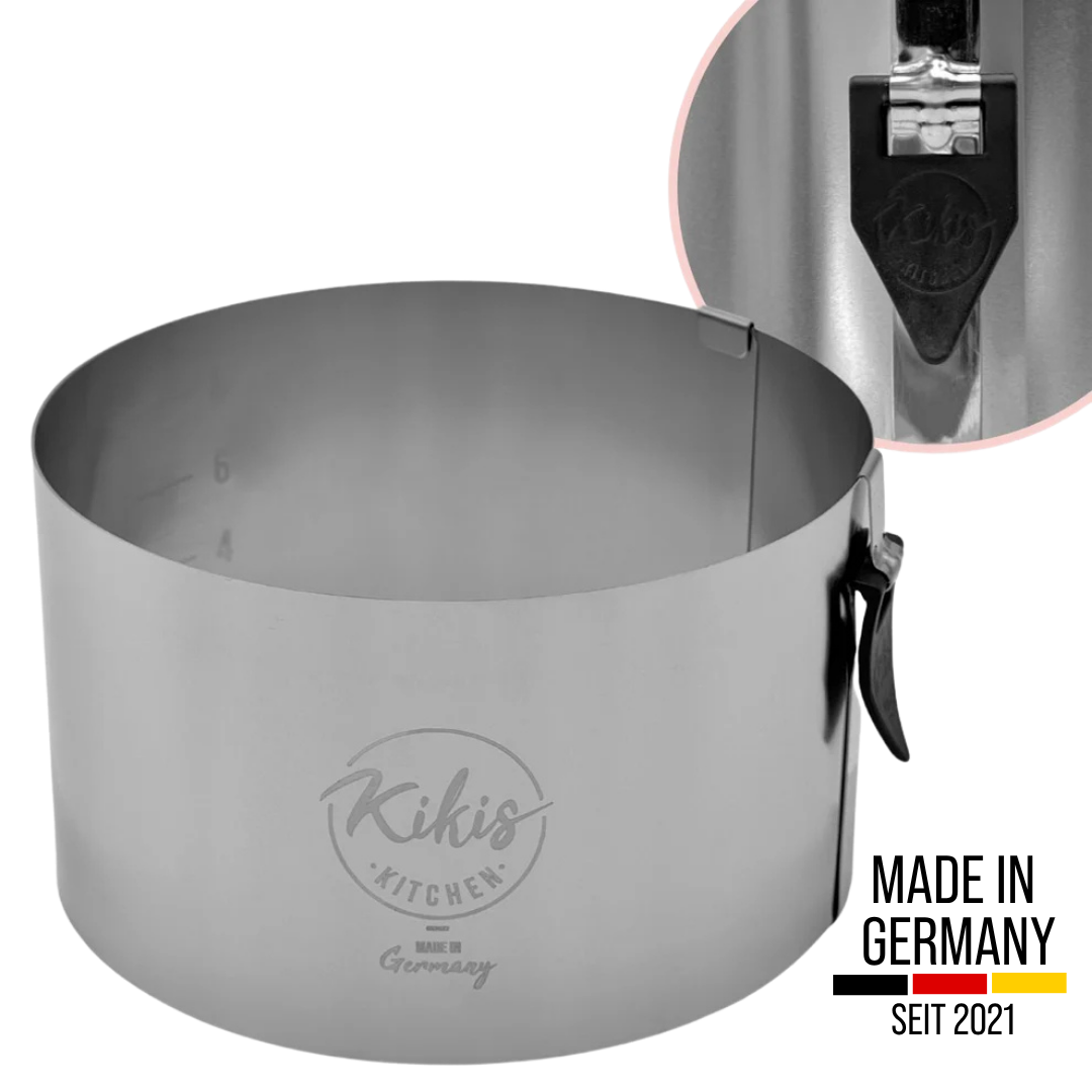 Kikis Tortenring KLASSIK mit Klemmhebel & Skala - von Kikis Kitchen - Nur €25.90! Bestelle jetzt Kikis Kitchen