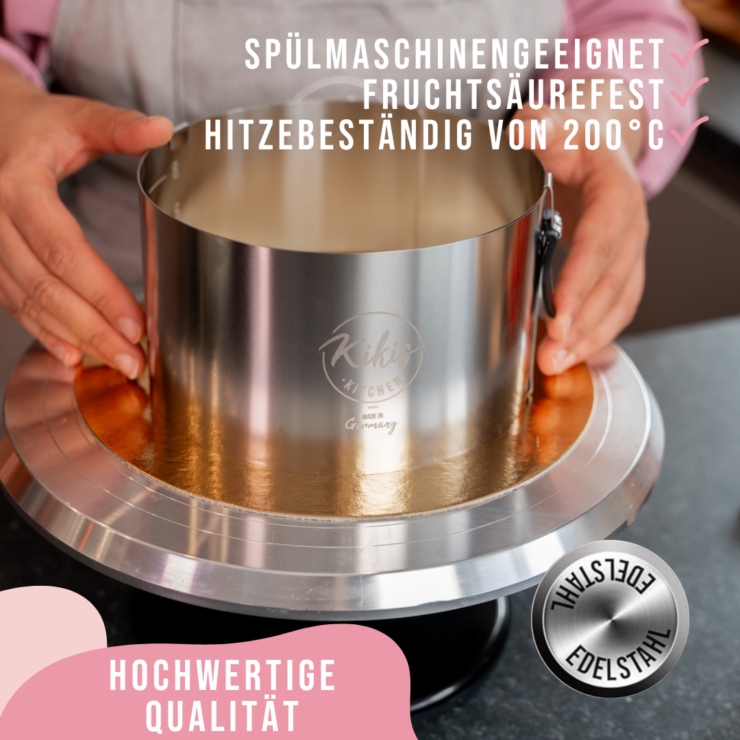 Kikis Tortenring KLASSIK mit Klemmhebel & Skala - von Kikis Kitchen - Nur €25.90! Bestelle jetzt Kikis Kitchen