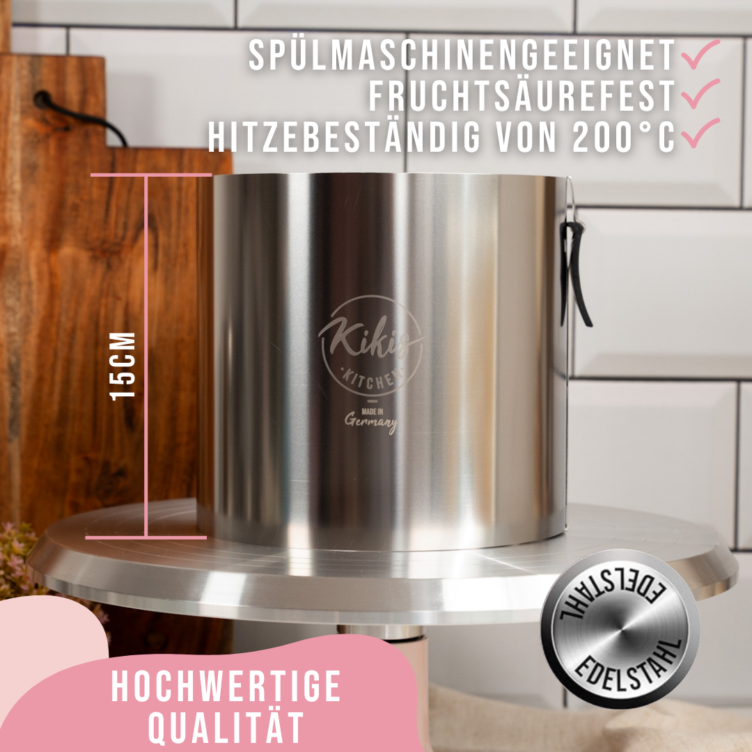 Kikis Tortenring XL mit Klemmhebel & Skala - Höhe 15cm - von Kikis Kitchen - Nur €29.90! Bestelle jetzt Kikis Kitchen