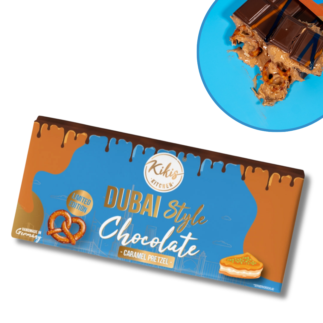 Kikis Dubai Style Chocolate - Caramel Pretzel 🍫 - von Kikis Kitchen - Nur €12.90! Bestelle jetzt Kikis Kitchen