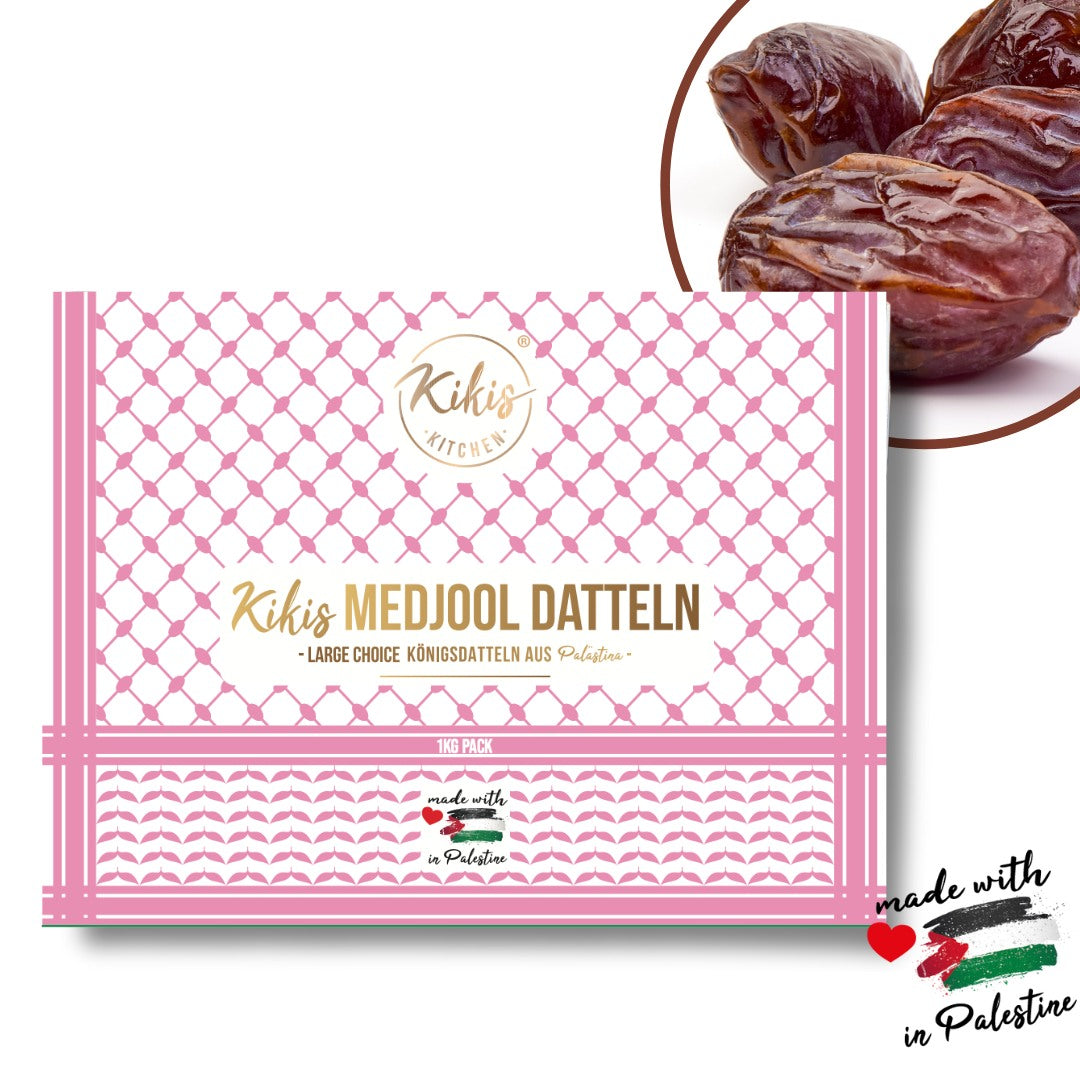 Kikis Medjool Datteln - Premium Large Königsdatteln aus Palästina - von Kikis Kitchen - Nur €12.90! Bestelle jetzt Kikis Kitchen