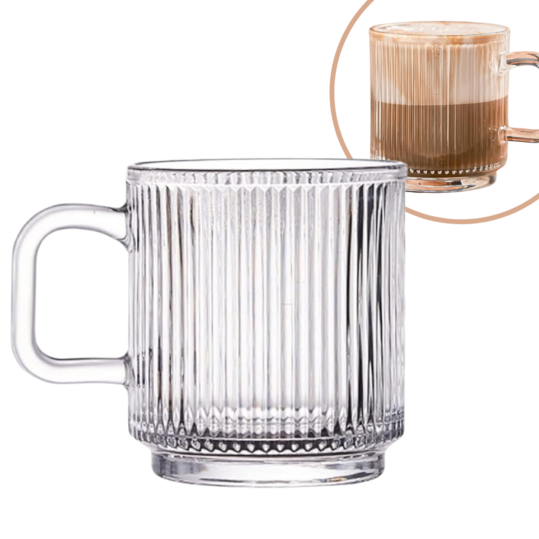Neu: Kikis Ripple Glas mit Griff - 360ml - von Kikis Kitchen - Nur €6.90! Bestelle jetzt Kikis Kitchen