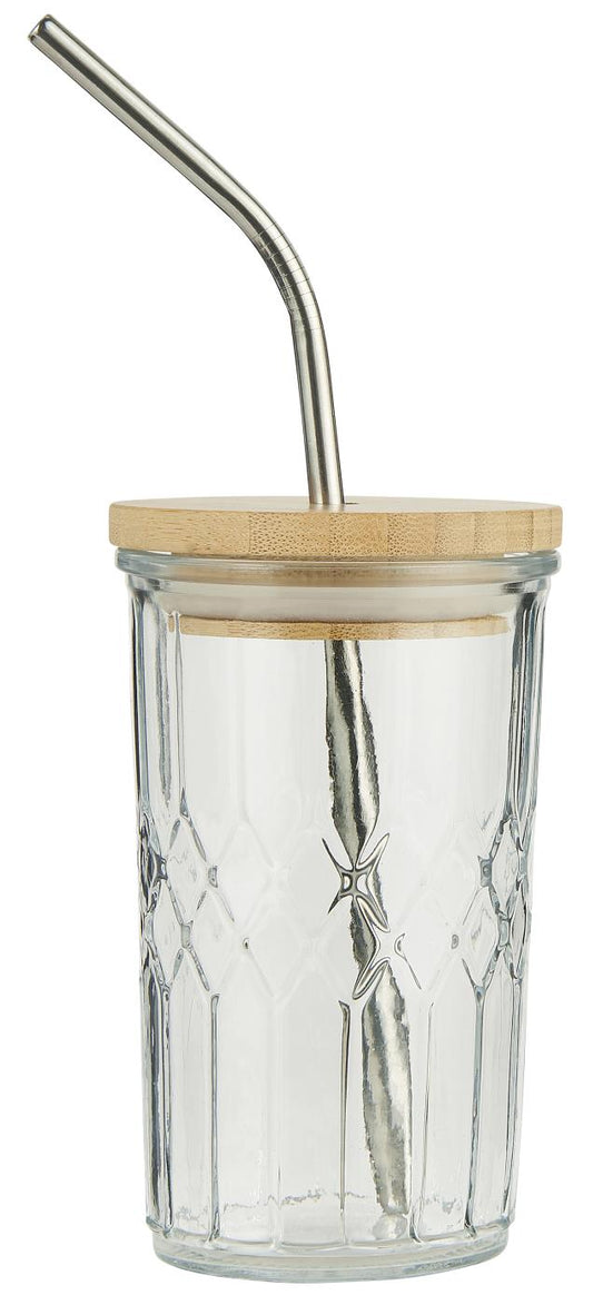 Trinkglas mit Bambusdeckel + Edelstahlstrohhalm -  von IB Laursen - Nur €5.90! Bestelle jetzt Kikis Kitchen