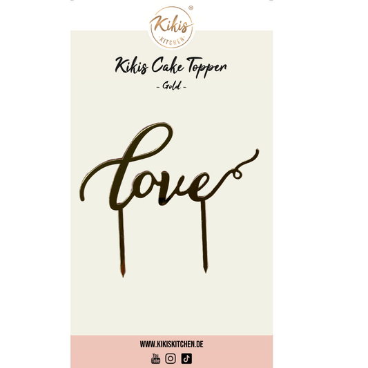 Kikis Cake Topper - Love in GOLD -  von Kikis Kitchen - Nur €5.90! Bestelle jetzt Kikis Kitchen