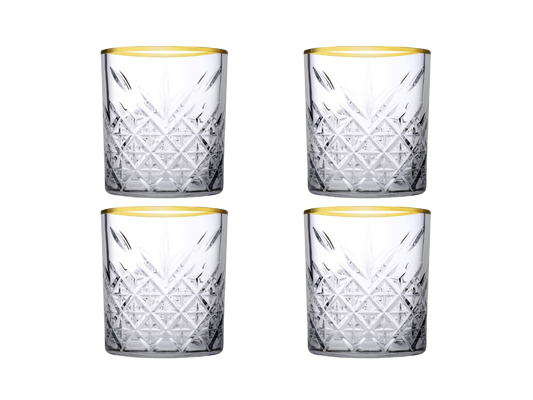 GOLDEN TOUCH - Trinkgläser Timeless Kristall-Design 4 x 345ml kurz -  von Tanay - Nur €12.90! Bestelle jetzt Kikis Kitchen