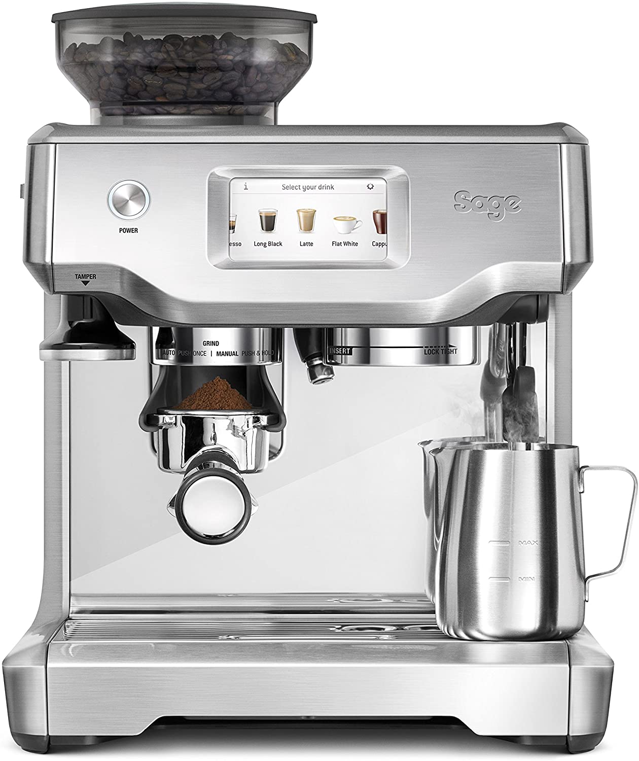 Sage Barista Touch™ Kaffeemaschine - Siebträger - Gebürstetes Edelstahlgrau - von Sage - Nur €999.90! Bestelle jetzt Kikis Kitchen