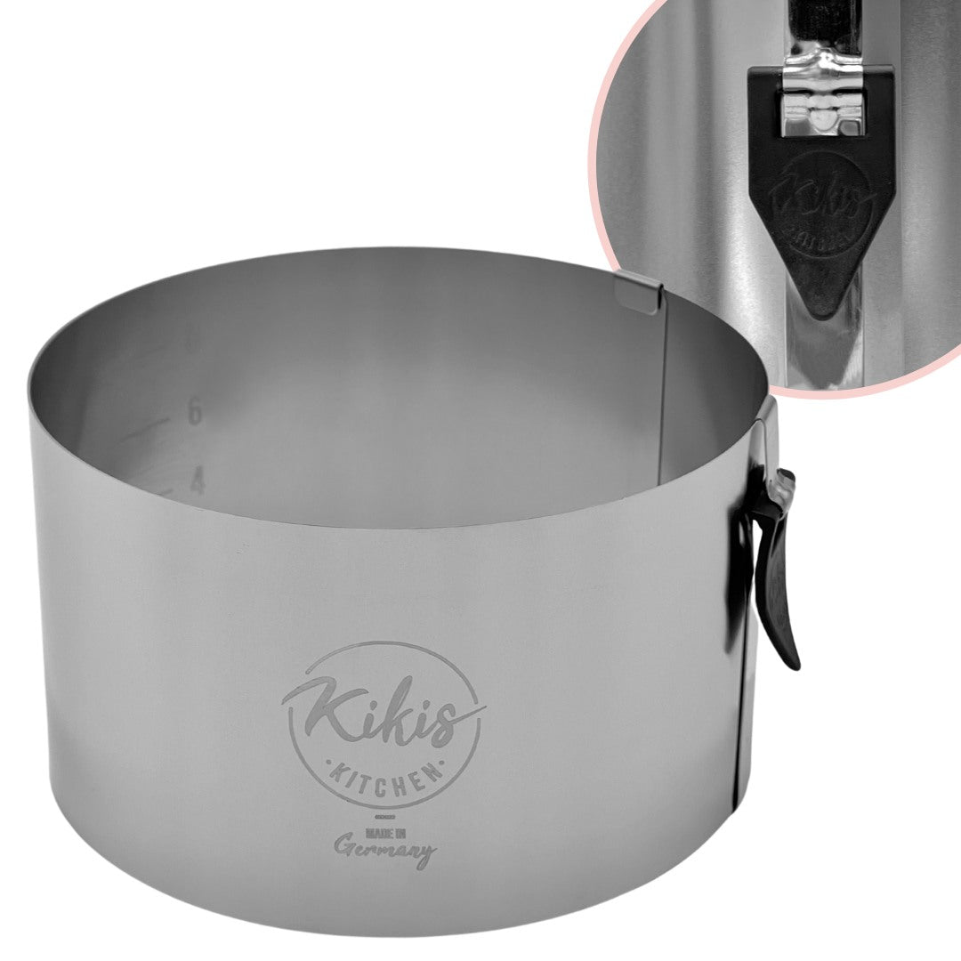 Kikis Tortenring KLASSIK mit Klemmhebel & Skala -  von Kikis Kitchen - Nur €24.90! Bestelle jetzt Kikis Kitchen