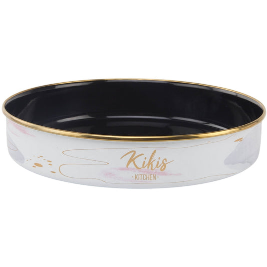 Kikis Emaille Auflaufform - 28 cm WHITE ABSTRACT -  von Kikis Kitchen - Nur €15.99! Bestelle jetzt Kikis Kitchen