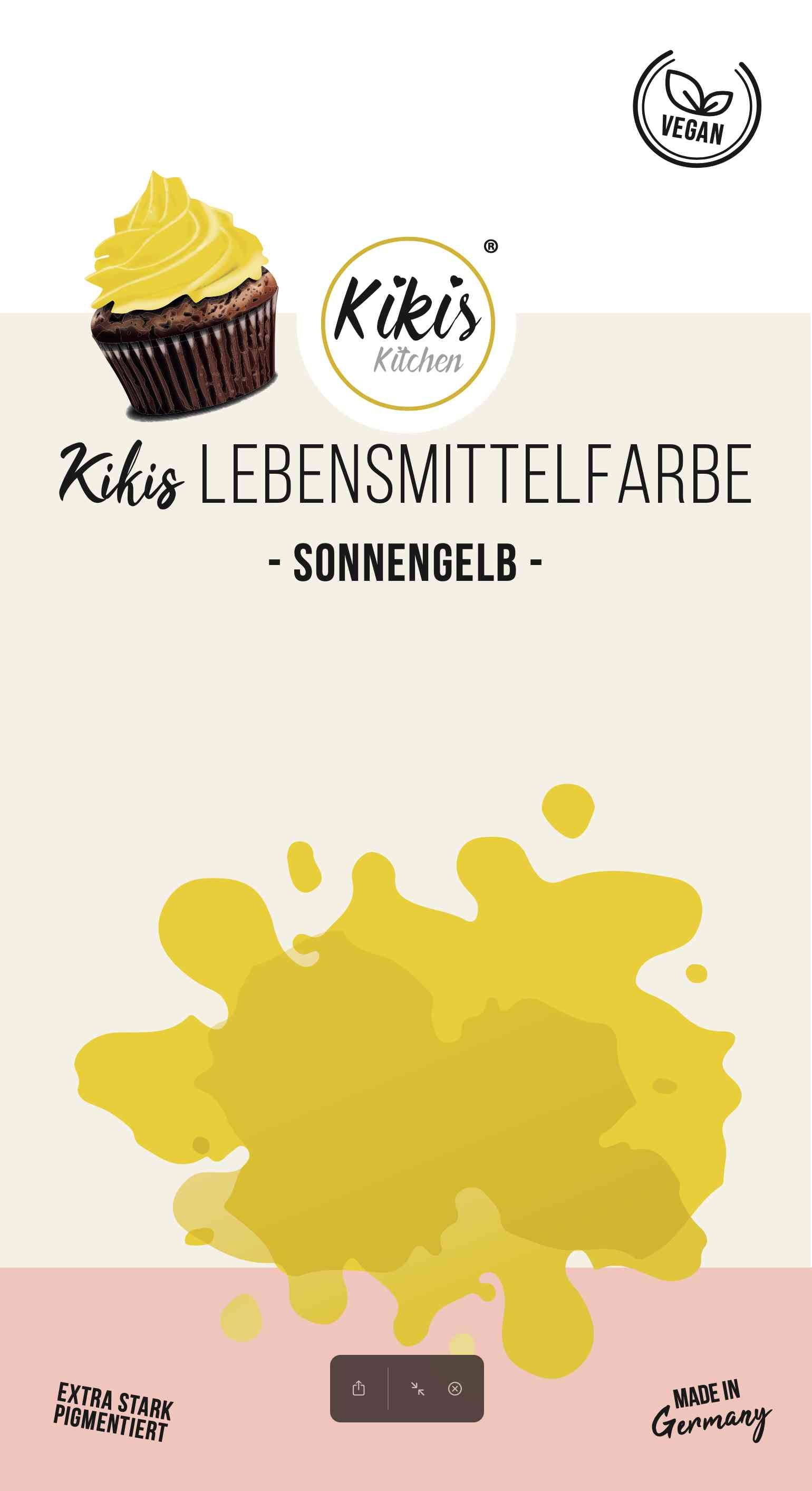 Kikis Lebensmittelfarbe - Sonnengelb -  von Kikis Kitchen - Nur €3.50! Bestelle jetzt Kikis Kitchen