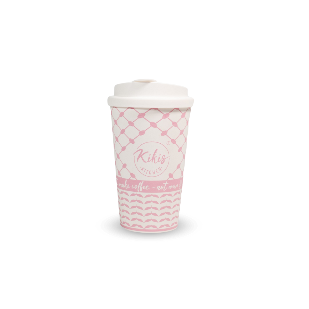 Kikis Coffee To Go Mehrweg Becher - Kufiye rosa/weiß -  von Kikis Kitchen - Nur €9.90! Bestelle jetzt Kikis Kitchen