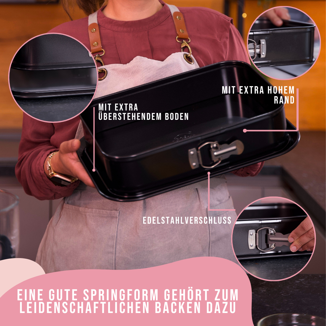 Kikis Springform eckig groß - BLACK EDITION -  von Kikis Kitchen - Nur €24.90! Bestelle jetzt Kikis Kitchen