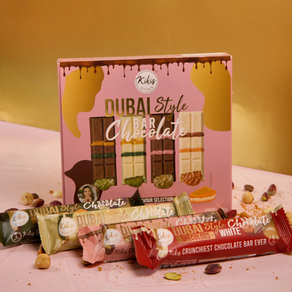 Neu: Kikis Dubai Style Bar Chocolate - MIX 🍫 4er -  von Kikis Kitchen - Nur €10.90! Bestelle jetzt Kikis Kitchen