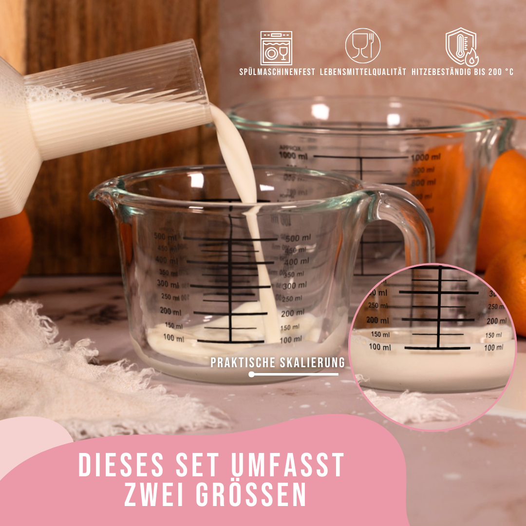 Kikis Glasschüssel mit Skala - 2er Set -  von Kikis Kitchen - Nur €22.90! Bestelle jetzt Kikis Kitchen