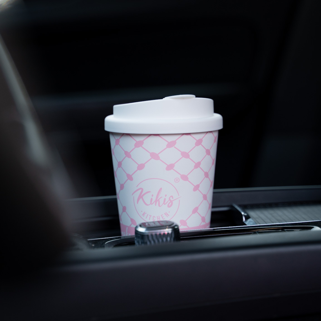 Kikis Coffee To Go Mehrweg Becher - Kufiye rosa/weiß -  von Kikis Kitchen - Nur €9.90! Bestelle jetzt Kikis Kitchen
