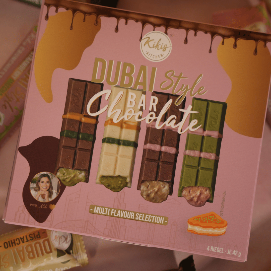Kikis Dubai Style Bar Chocolate - MIX 🍫 4er -  von Kikis Kitchen - Nur €10.90! Bestelle jetzt Kikis Kitchen