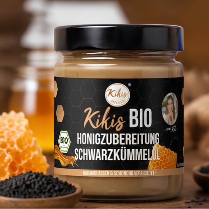 Kikis Bio Honigzubereitung mit Schwarzkümmelöl 🍯 -  von Kikis Kitchen - Nur €7.90! Bestelle jetzt Kikis Kitchen