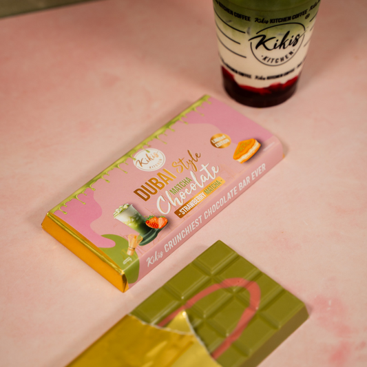 Kikis Dubai Style Chocolate - Strawberry Matcha (Dubai Schokolade) 🍫 -  von Kikis Kitchen - Nur €12.90! Bestelle jetzt Kikis Kitchen