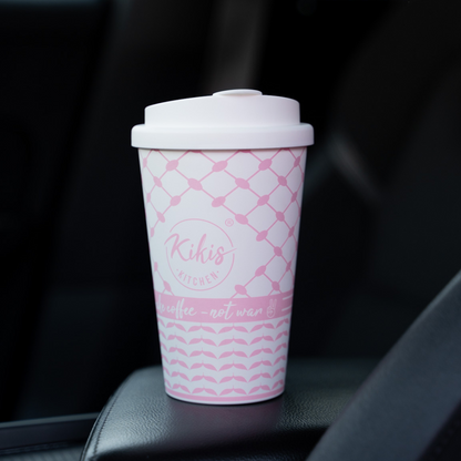 Kikis Coffee To Go Mehrweg Becher - Kufiye rosa/weiß -  von Kikis Kitchen - Nur €9.90! Bestelle jetzt Kikis Kitchen