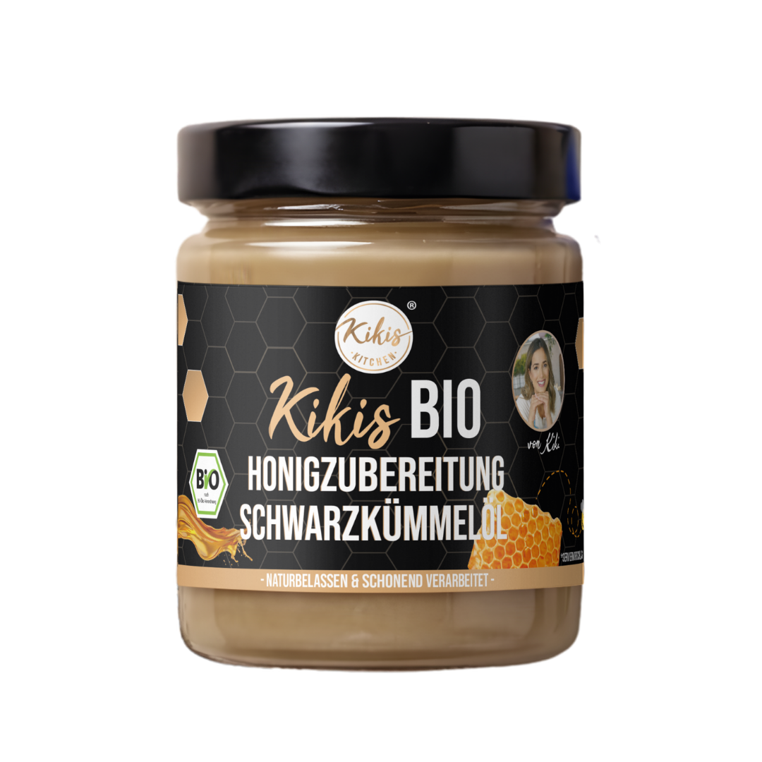 Kikis Bio Honigzubereitung mit Schwarzkümmelöl 🍯 -  von Kikis Kitchen - Nur €7.90! Bestelle jetzt Kikis Kitchen