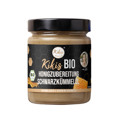 Kikis Bio Honigzubereitung mit Schwarzkümmelöl 🍯 -  von Kikis Kitchen - Nur €7.90! Bestelle jetzt Kikis Kitchen