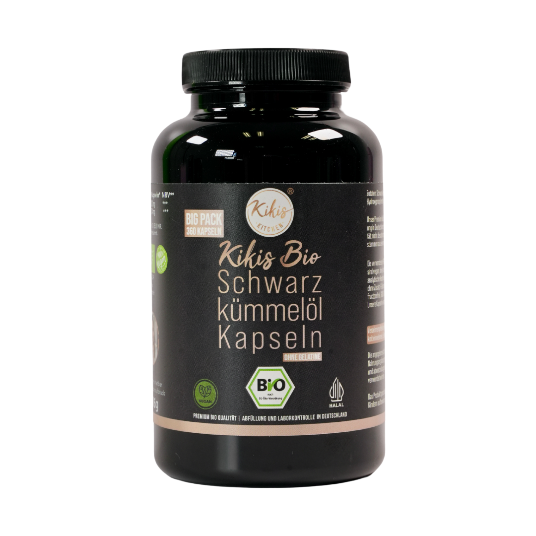 Kikis Schwarzkümmelöl BIGPACK Kapseln BIO - VEGAN -  von Kikis Kitchen - Nur €33.49! Bestelle jetzt Kikis Kitchen