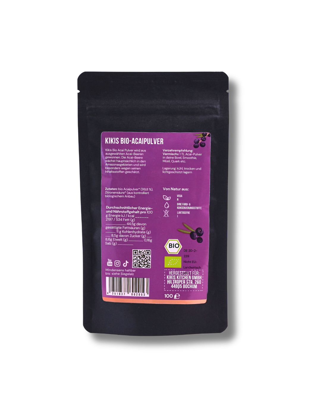 Kikis Acai Pulver BIO - 100g -  von Kikis Kitchen - Nur €14.90! Bestelle jetzt Kikis Kitchen