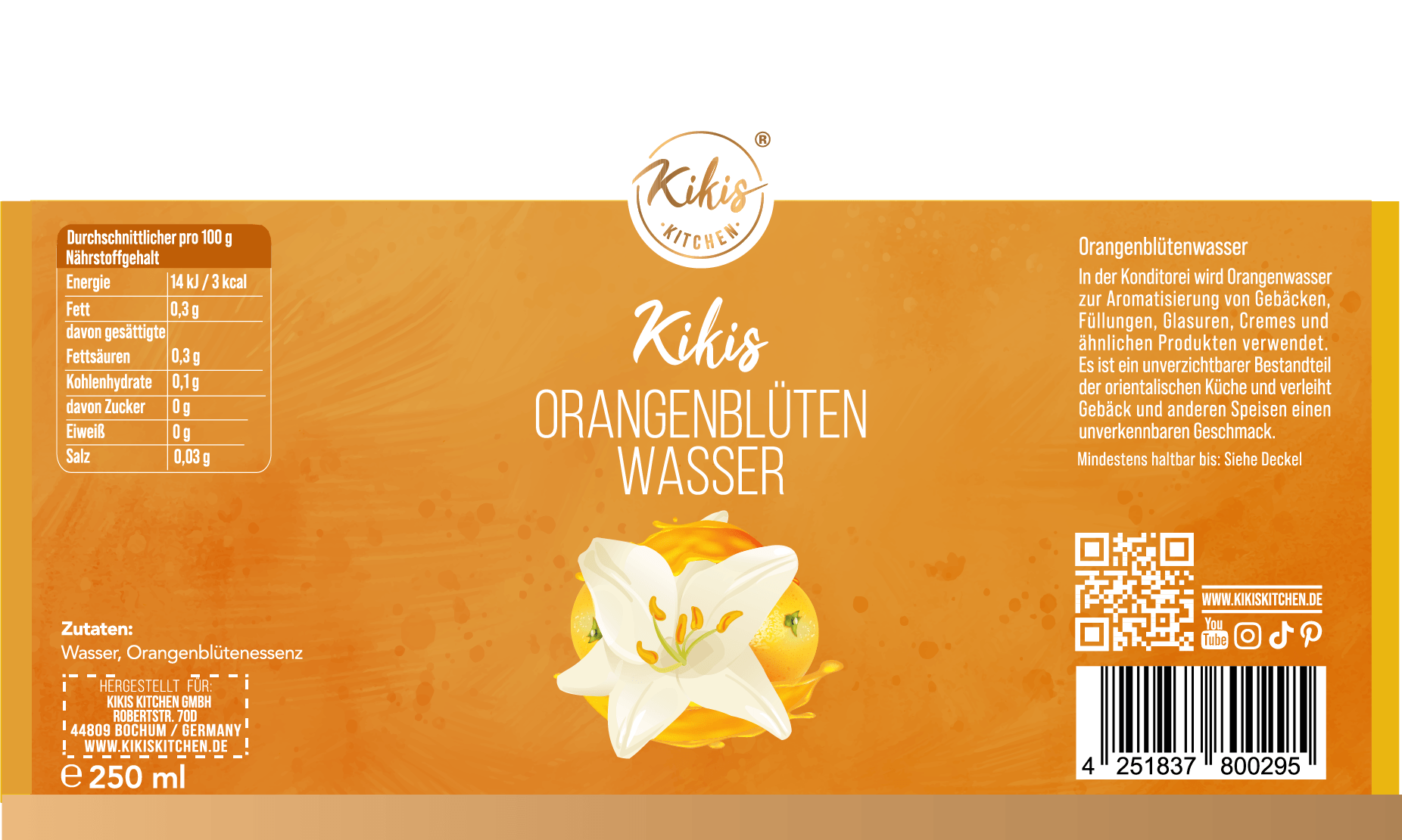 Kikis Orangenblütenwasser 250ml -  von Kikis Kitchen - Nur €1.99! Bestelle jetzt Kikis Kitchen