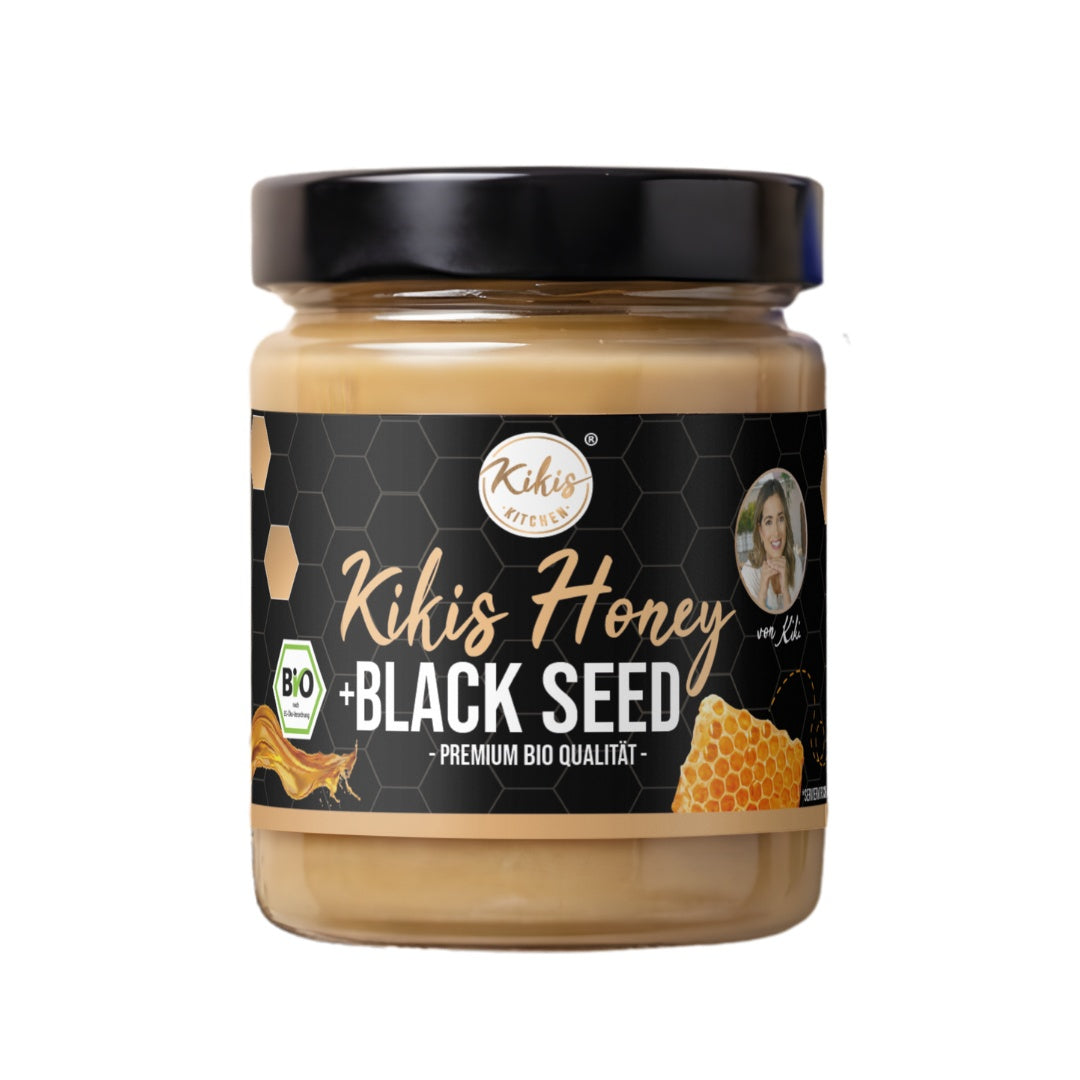 Kikis Honey - Black Seed - BIO 🍯 (Honigzubereitung mit Bio Schwarzkümmelöl) -  von Kikis Kitchen - Nur €7.90! Bestelle jetzt Kikis Kitchen