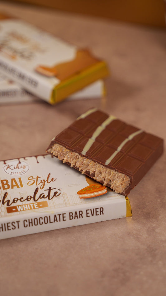 Kikis Dubai Chocolate - White Choco mit Knusperkugeln (Dubai Schokolade) 🍫 -  von Kikis Kitchen - Nur €12.90! Bestelle jetzt Kikis Kitchen