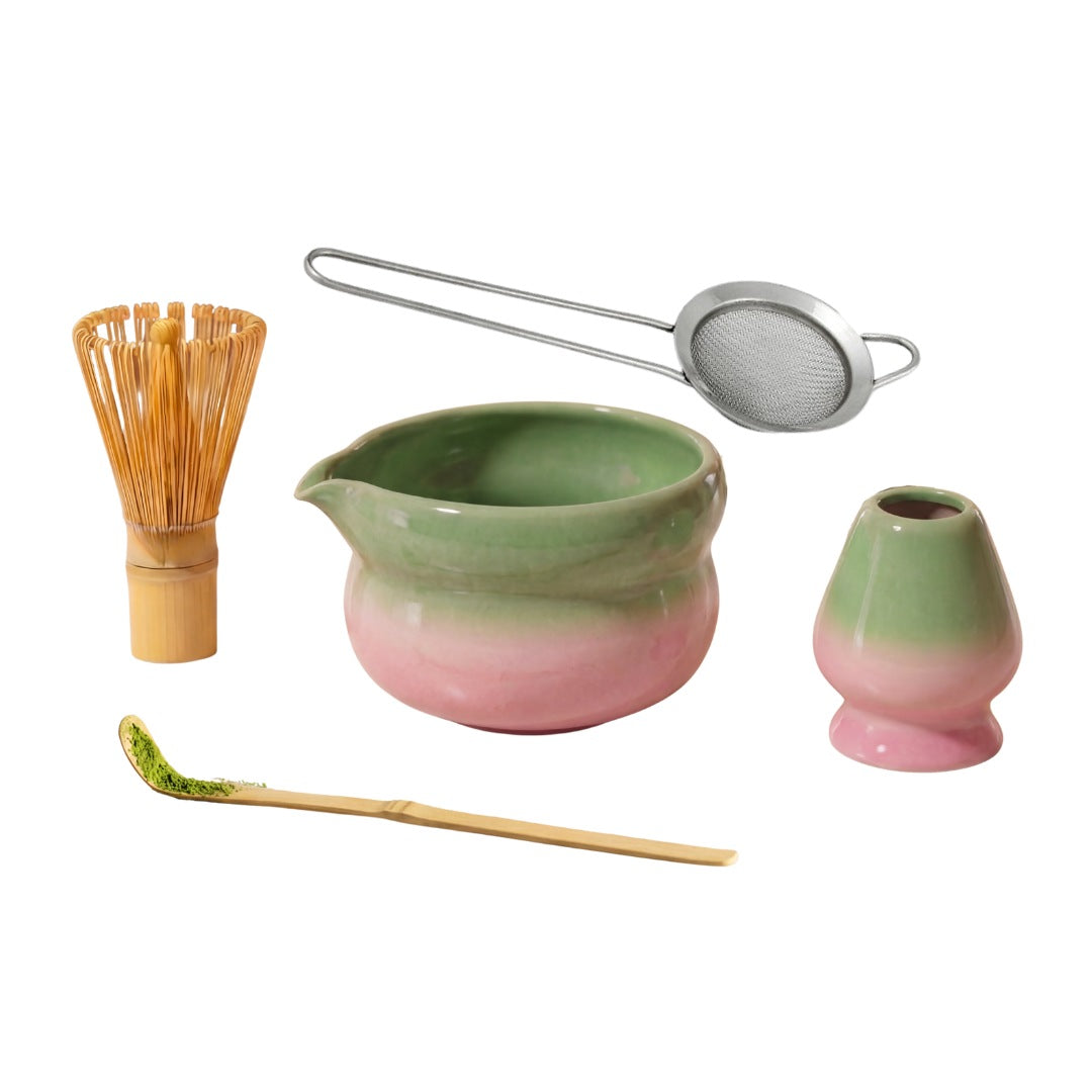 Kikis Matcha Set green-rose - Chasen, Sieb, Schale, Halter & Löffel -  von Kikis Kitchen - Nur €24.90! Bestelle jetzt Kikis Kitchen