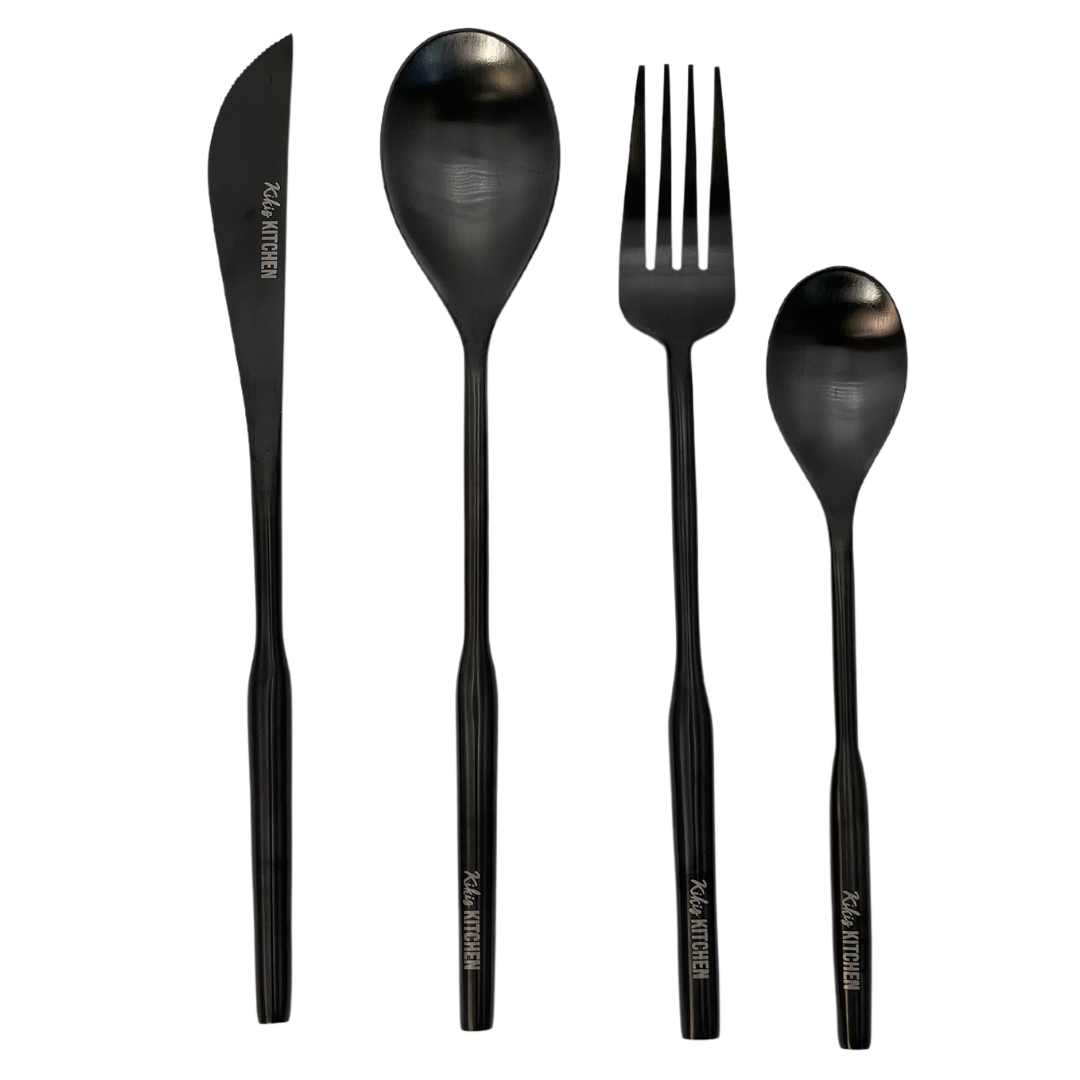 Neu: Kikis Besteckset 8 tlg - SCHWARZ MATT