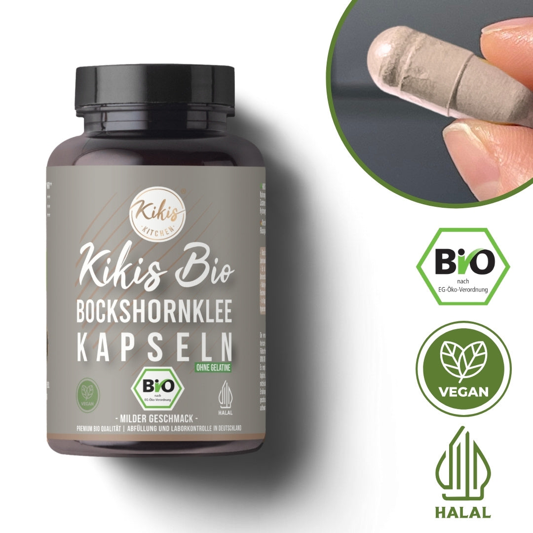 Kikis Bio Bockshornklee Kapseln - BIO -  von Kikis Kitchen - Nur €12.90! Bestelle jetzt Kikis Kitchen