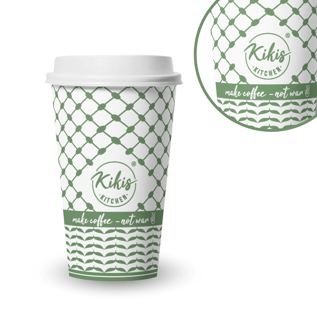 Kikis Coffee To Go Mehrweg Becher - Kufiye grün/weiß -  von Kikis Kitchen - Nur €9.90! Bestelle jetzt Kikis Kitchen