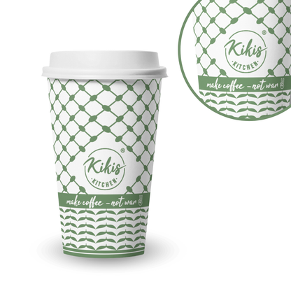 Kikis Coffee To Go Mehrweg Becher - Kufiye grün/weiß -  von Kikis Kitchen - Nur €9.90! Bestelle jetzt Kikis Kitchen