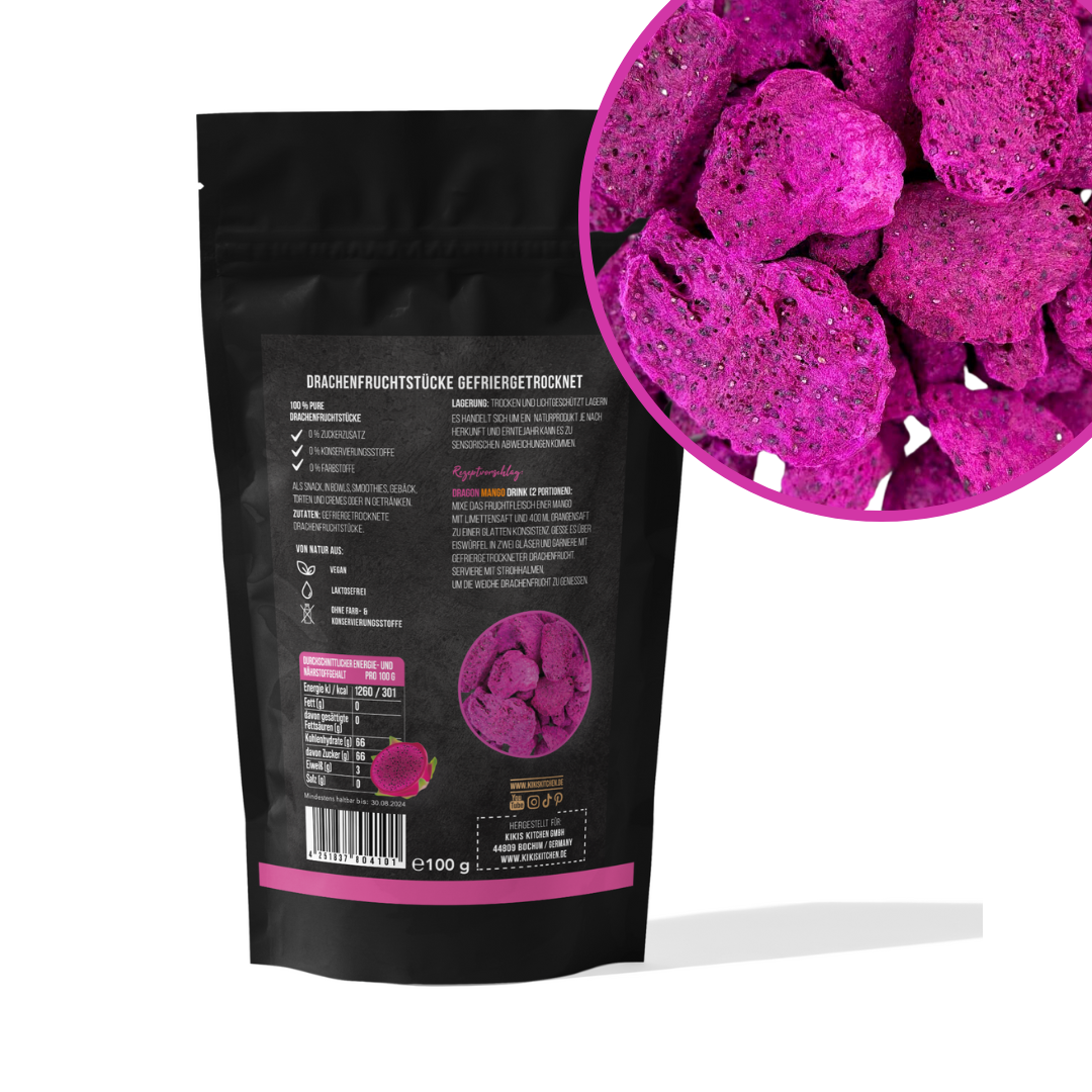 Kikis Fruchtchips - Drachenfrucht gefriergetrocknet 100g -  von Kikis Kitchen - Nur €9.90! Bestelle jetzt Kikis Kitchen