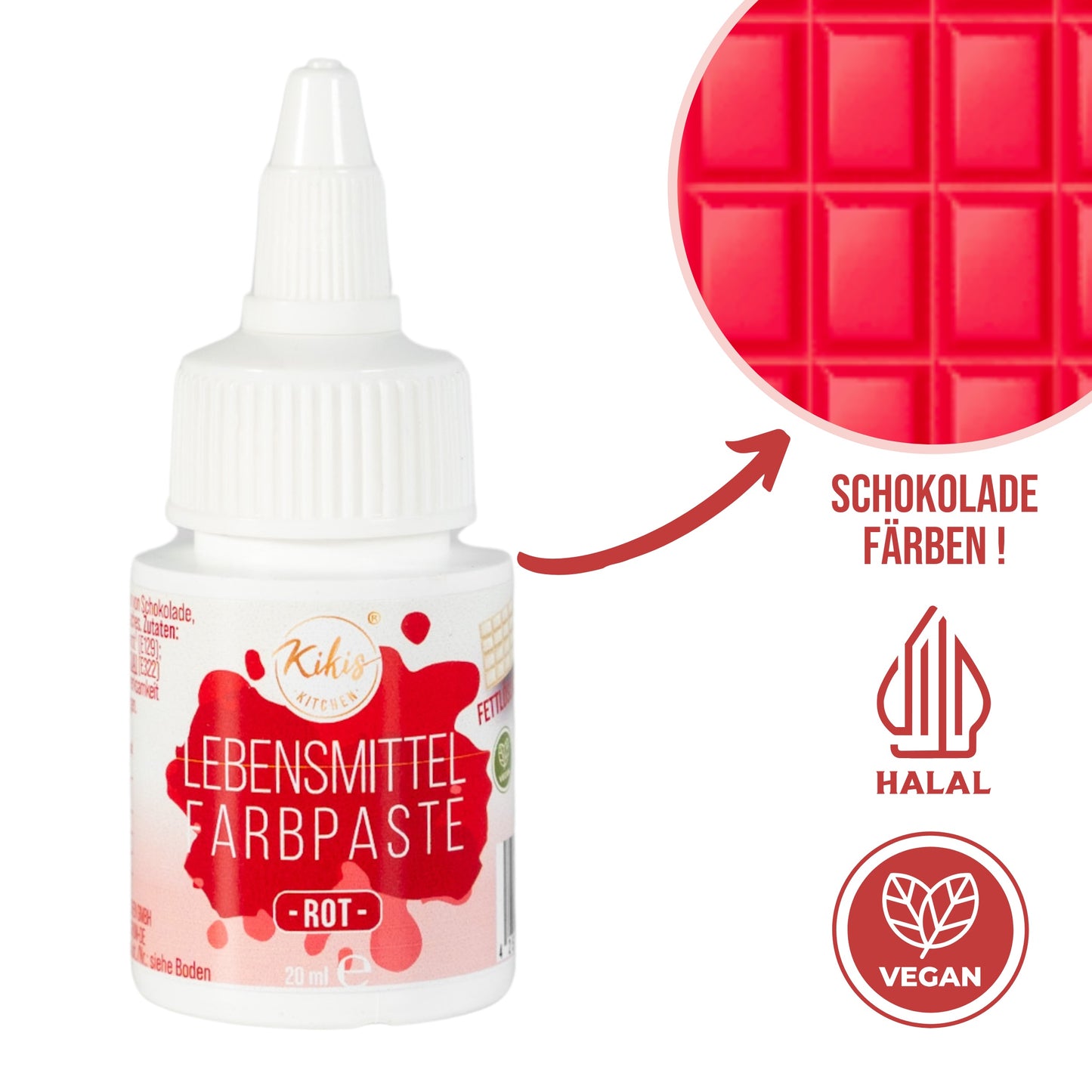 NEU: Kikis Lebensmittel Farbpaste - ROT