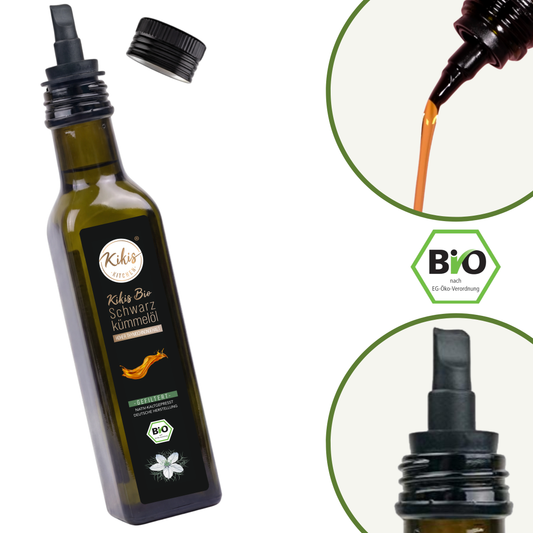 Kikis Schwarzkümmelöl 500ml GEFILTERT - BIO -  von Kikis Kitchen - Nur €27.49! Bestelle jetzt Kikis Kitchen