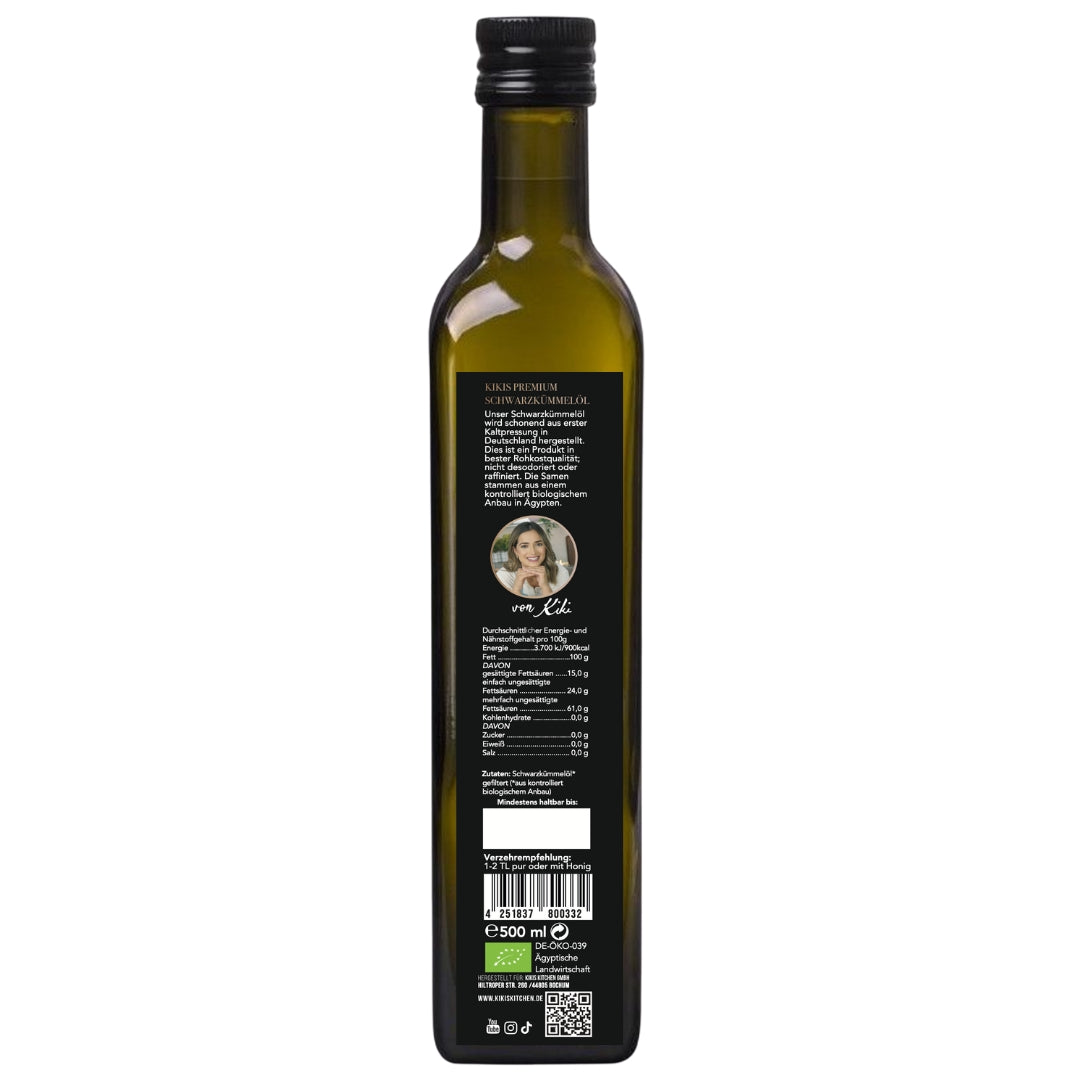 Kikis Schwarzkümmelöl 500ml GEFILTERT - BIO -  von Kikis Kitchen - Nur €24.90! Bestelle jetzt Kikis Kitchen
