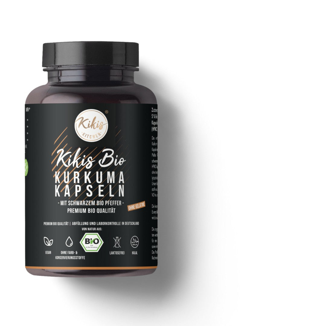 Kikis Kurkuma Kapseln mit schwarzem Pfeffer - BIO -  von Kikis Kitchen - Nur €11.90! Bestelle jetzt Kikis Kitchen