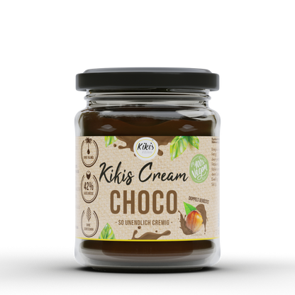 Kikis Cream VEGAN CHOCO - Vegane Haselnuss-Kakaocreme