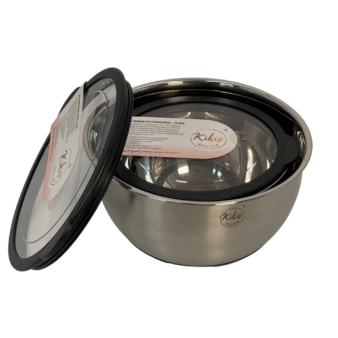 Kikis Premium Edelstahlschüssel inkl. Deckel -  von Kikis Kitchen - Nur €19.90! Bestelle jetzt Kikis Kitchen