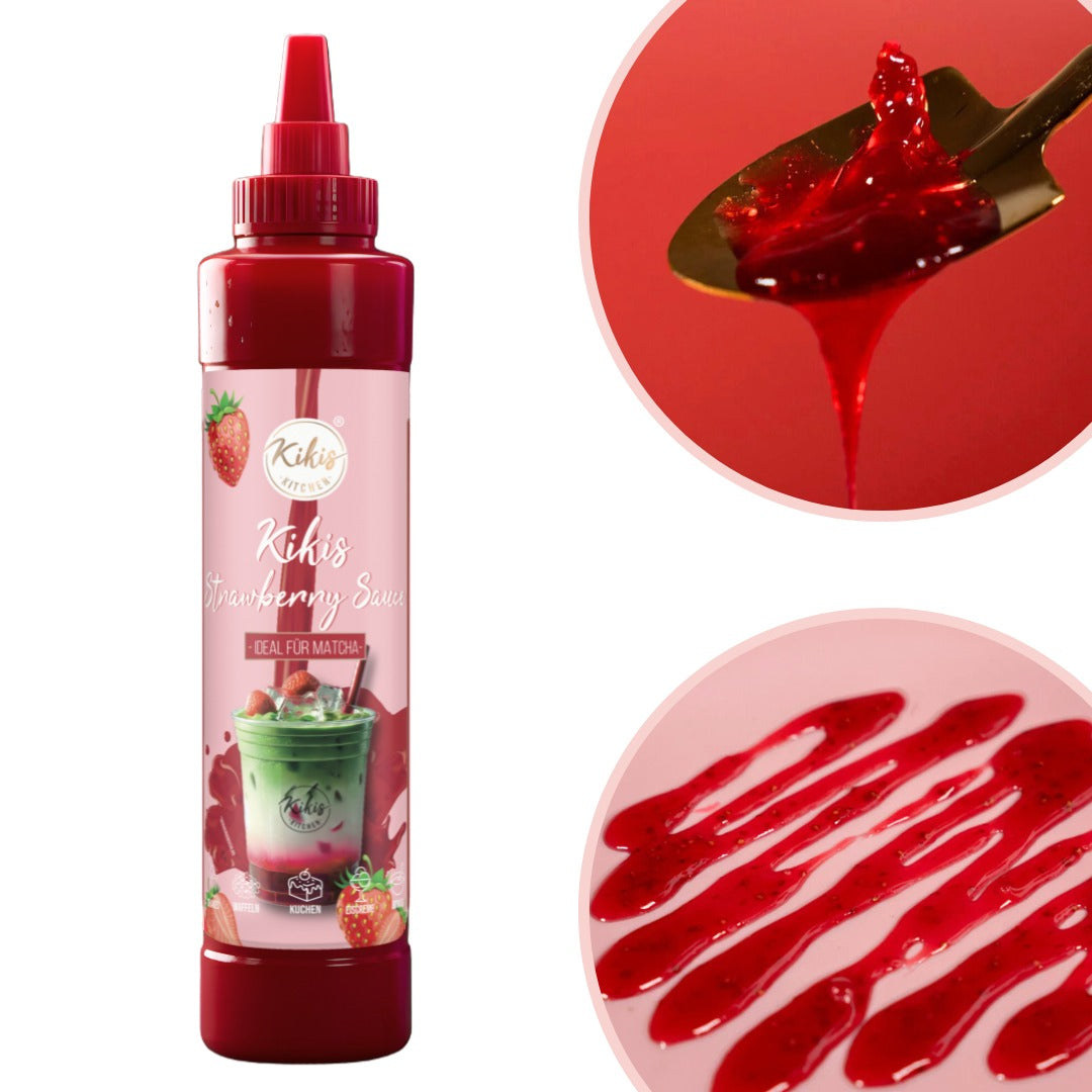 Kikis Strawberrysauce - Ideal für Matcha und Desserts - Lebensmittel von Kikis Kitchen - Nur €4.90! Bestelle jetzt Kikis Kitchen