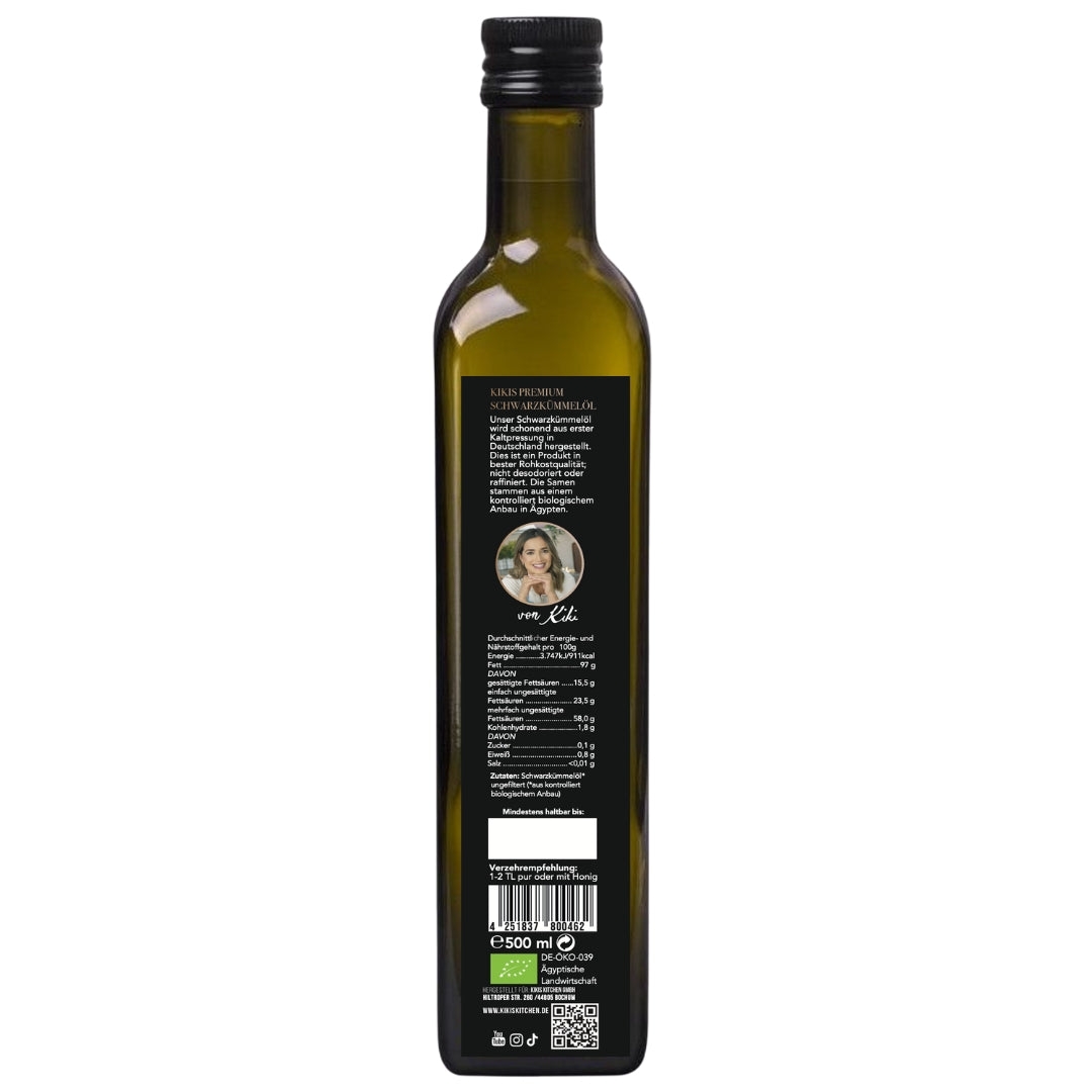 Kikis Schwarzkümmelöl 500ml UNGEFILTERT - BIO -  von Kikis Kitchen - Nur €27.49! Bestelle jetzt Kikis Kitchen