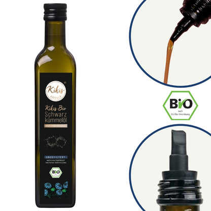 Kikis Schwarzkümmelöl 500ml UNGEFILTERT - BIO -  von Kikis Kitchen - Nur €27.49! Bestelle jetzt Kikis Kitchen
