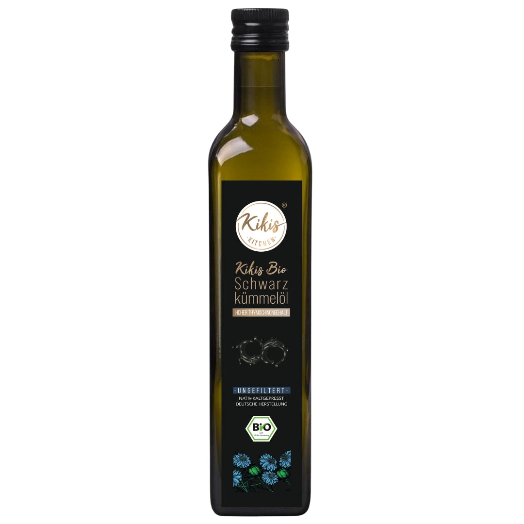 Kikis Schwarzkümmelöl 500ml UNGEFILTERT - BIO -  von Kikis Kitchen - Nur €27.49! Bestelle jetzt Kikis Kitchen