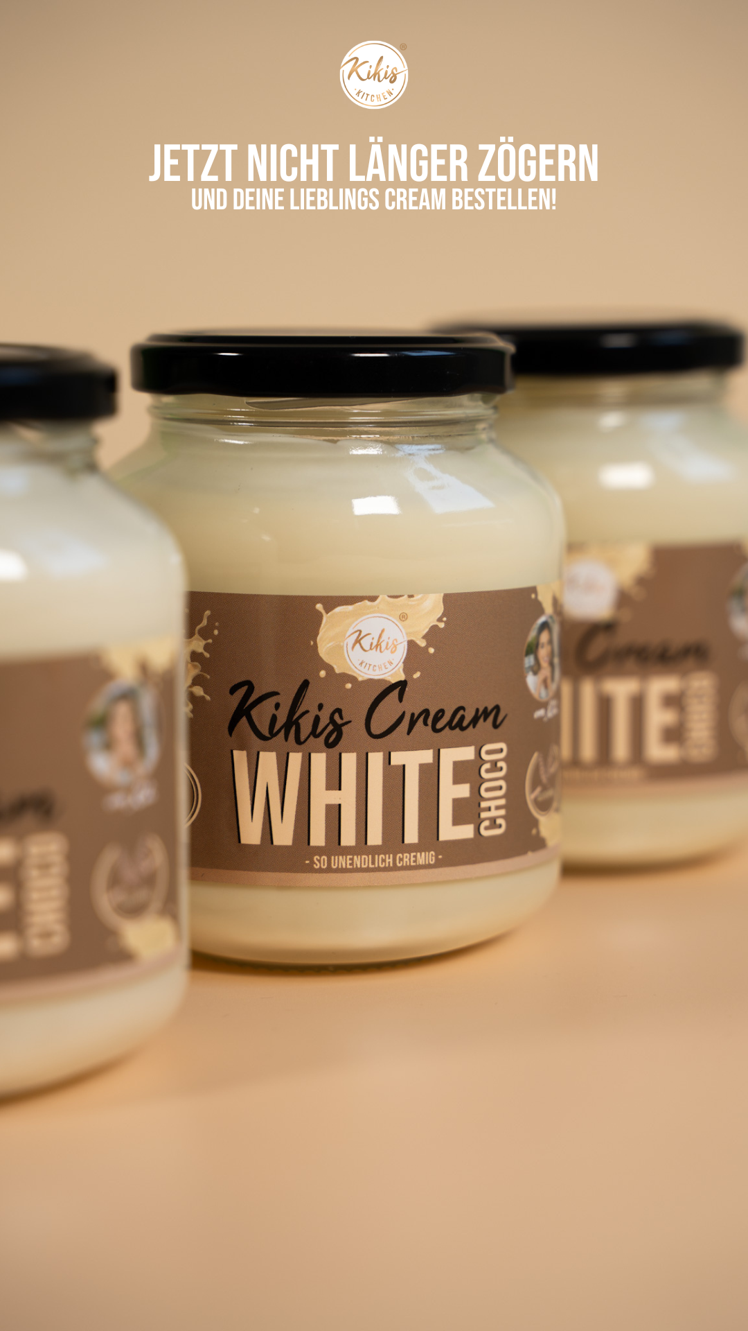 NEU: Kikis Cream WHITE CHOCO - Weiße Schokoladencreme -  von Kikis Kitchen - Nur €3.89! Bestelle jetzt Kikis Kitchen