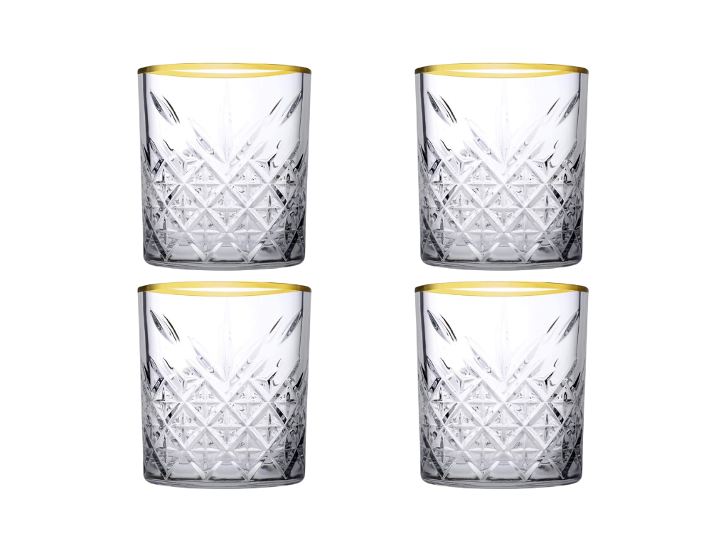 GOLDEN TOUCH - Trinkgläser Timeless Kristall-Design 4 x 345ml kurz